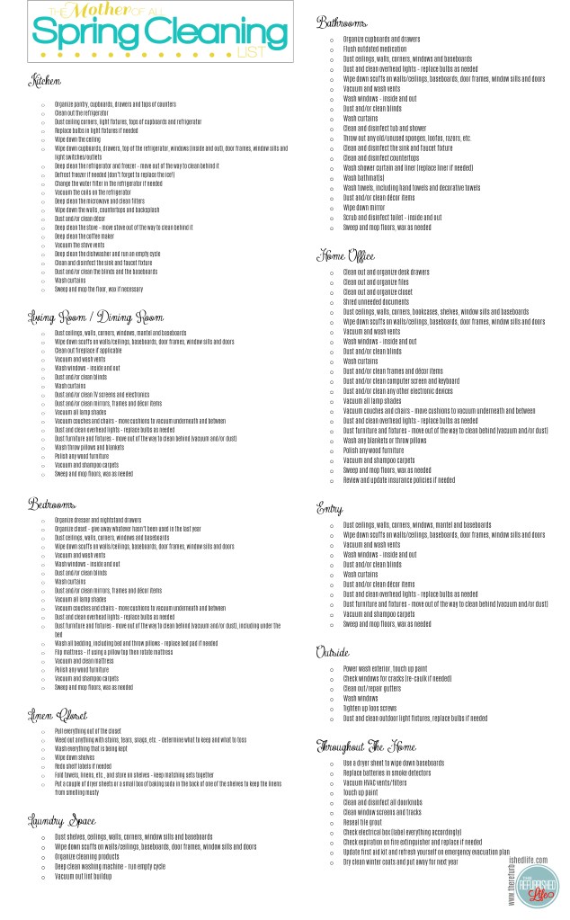 The Mother of All Spring Cleaning List